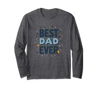 Best Dad Ever: Celebratory Father's Day Trophy Design Long Sleeve T-Shirt, Adult Unisex, Dark Heather Grey, XL