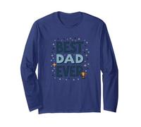 Best Dad Ever: Celebratory Father's Day Trophy Design Long Sleeve T-Shirt, Adult Unisex, Navy, S