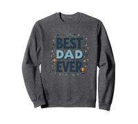 Best Dad Ever: Celebratory Father's Day Trophy Design Sweatshirt, Adult Unisex, Dark Heather Grey, XXL