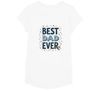 Best Dad Ever: Celebratory Father's Day Trophy Design T-Shirt, Girls, White, Large