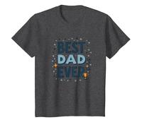 Best Dad Ever: Celebratory Father's Day Trophy Design T-Shirt, Kids, Dark Heather Grey, 6 Years