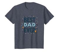 Best Dad Ever: Celebratory Father's Day Trophy Design T-Shirt, Kids, Heather Blue, 4 Years