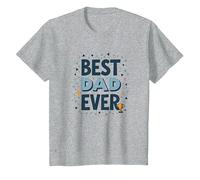 Best Dad Ever: Celebratory Father's Day Trophy Design T-Shirt, Kids, Heather Grey, 3 Years