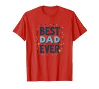 Best Dad Ever: Celebratory Father's Day Trophy Design T-Shirt, Men, Red, XXL