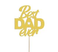 Best Dad Ever Father's Day Cake Topper Dad Daddy Party Glitter Cake Decoration