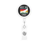 Best Dad Ever Father's Day Retractable Badge Holder Reel Clip Id Card Holder forNurse Student Office Worker