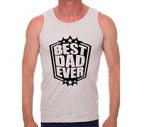Best Dad Ever Father's Day Vest Tank Gym Top Large Sport Grey Black Text