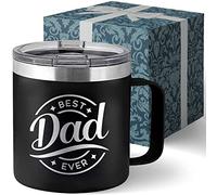 Best Dad Ever Gifts for Fathers Day Mug from Daughter - Dad Mug Tumbler Dads Gifts for Christmas Drinking Cup - Dad Birthday Papa Present - Father Birthday Gift 14oz Stainless Steel Tumbler with Lid