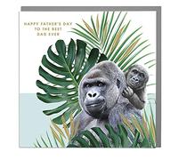 Best Dad Ever - Gorillas - Father's Day Card with Grey Envelope by Lola Design