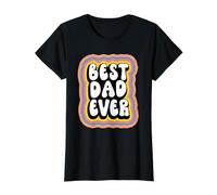 Best Dad Ever Groovy Style Daddy Funny Fathers Day Value Graphic T-Shirt, Women, Black, XS