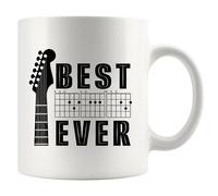 Best Dad Ever Guitar Dad Guitarist Gifts from Son Daughter Wife Fathers Day Appreciation Guitar Player Dad Novelty Drinkware Ceramic Mug 11 oz White