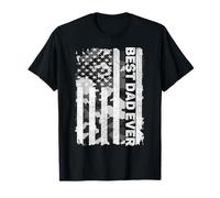 Best Dad Ever Men Husband Camo USA American Flag Fathers Day T-Shirt