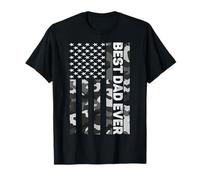 Best Dad Ever Men Husband Camo USA American Flag Fathers Day T-Shirt