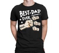 Best Dad Ever Personalised Fathers Day T Shirt Birthday Novelty Gift Tee Top #FD #V #TA-58 Black M