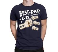 Best Dad Ever Personalised Fathers Day T Shirt Birthday Novelty Gift Tee Top #FD #V #TA-58 Navy 2XL