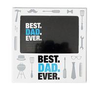 Best Dad Ever Photo Frame White Printed 4 'x 6' BBQ design - Father's Day/Birthday - 2940