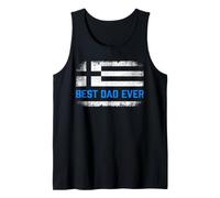 Best Dad Ever Retro Greece Flag Baba Fathers Day Gr ad Tank Top