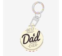 Best Dad Ever Round Acrylic Pet Tag â€“ Durable and Stylish Pet Identification Tag with Colorful Chain for Dogs and Cats