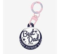 Best Dad Ever Round Acrylic Pet Tag â€“ Durable and Stylish Pet Identification Tag with Colorful Chain for Dogs and Cats
