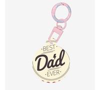 Best Dad Ever Round Acrylic Pet Tag â€“ Durable and Stylish Pet Identification Tag with Colorful Chain for Dogs and Cats