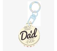 Best Dad Ever Round Acrylic Pet Tag - Durable and Stylish Pet Identification Tag with Colorful Chain for Dogs and Cats