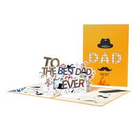 Best Dad Ever Whimsical Icons Pop-Up Celebration Father's day Or Birthday Card