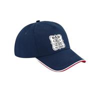 Best Dad Gift, The Man The Myth The Legend, Cotton Authentic 5 Panel Piped Cap, Unisex Sports Cap. (Cotton, French Navy Classic Red White)