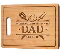 Best Dad Gifts, Dad Birthday Gifts, Unique Engraved Bamboo Cutting Board, Funny Presents for Father-in-Law Step New Daddy DADD-to-Be, BBQ Grilling Themed Kitchen Board for Men from Daughter Son