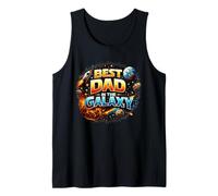Best Dad in The Galaxy Funny Space Rocket Father’s Day Tank Top