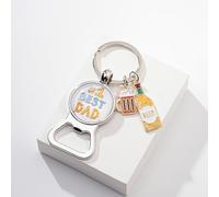 Best Dad Keychain Bottle Opener - #1 Dad Birthday Gift, Small Keychain with Beer & Mug Charms - Every Daughter Needs a Dad, To Dad Bottle Opener - 3.2 inch