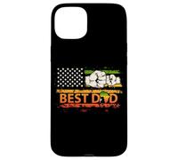 Best Dad Patriotic African American Fist Bump US Flag Case for iPhone 15 Plus