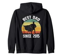 Best Dad Since 2015 Hero Super Father Retro Vintage Zip Hoodie