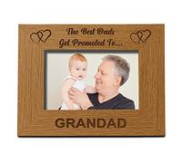 Best Dads Get Promoted To Grandad Wooden Photo Frame Gift (4 x 6 Inch)
