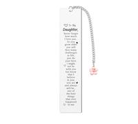 Best Daughter Bookmark Gifts from Mum Dad Cute Funny Book Mark Gifts for Women Girls Daughter Present for Birthday Christmas Valentines Graduation New Year Thanksgiving Universal Children’S Day