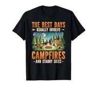 Best Days Campfires Starry Skies Camping Outdoor Camper T-Shirt