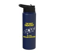 Best Dentist in The Molar System Funny Tooth Pun Stainless Steel Insulated Water Bottle