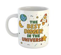 Best Digger in The Universe Mug - Humorous Gift for Birthday, Leaving Work, or Christmas - 11oz Ceramic Coffee Cup - Microwave & Dishwasher Safe