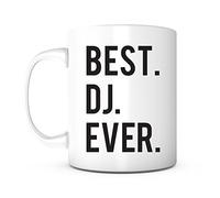 Best DJ Ever-11oz Coffee Mug with Lid, Gift for Appreciation Christmas Birthday, Radio Tech Music Producer Mixer DJ Coffee Mug, DJ for Wedding Bar Mitzvah, Disc Jockey Sound Tech Audio Engineer Mug