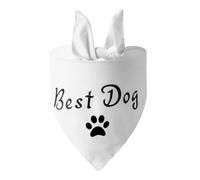 Best Dog and Paw Print Dog Bandana,1Pcs White Dog Wedding Bandana Triangle Pet Scarf Engagement Wedding Announcement Photo Props Dogs Accessories for Medium Large Dogs Cats Gifts 70x48x48cm