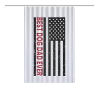 Best Dog Dad Ever Amecican Flag T-shirtMold-Resistant Quick-Dry Curtain - Anti Mould Shower Curtain, Shower Curtain Anti Mould, Shower Curtains Mould Proof Resistant 46.85x70.87Inch（119x180cm）