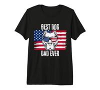 Best Dog Dad Ever Pit Bull American Flag Bully Pitbull dad Premium T-Shirt