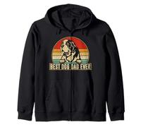 Best Dog Dad Ever - St. Bernard Daddy Dog Lover Owner Zip Hoodie