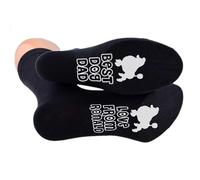Best Dog Dad Poodle Sole Print Socks Personalised with Name Mens UK 5-12, One Pair, Black