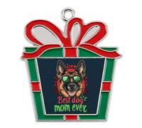 Best Dog Mom Ever Christmas Pendants Xmas Tree Alloy Decorative Hanging Ornaments for Holiday Home Party Trapezoid