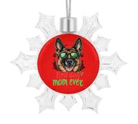 Best Dog Mom Ever Christmas Pendants Xmas Tree Snowflake Decorative Hanging Ornaments for Holiday Home Party