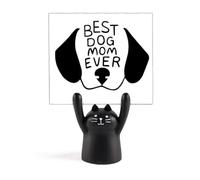 Best Dog Mom Ever Quote DIY Design Memo Holder Cartoon Black Cat Stand Decoration