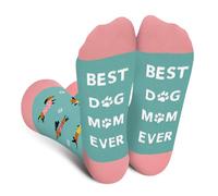 BEST DOG MOM EVER Socks for Mother Women - Funny Novelty Mothers Day Birthday Valentines Unique Fun Gifts Ideas for Dog Lovers Mom Mama Mommy - Crazy Silly Cute Sock Christmas Stocking Fillers
