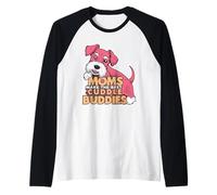 Best Dog Mom Snuggle Pal Pink Schnauzer Raglan Baseball Tee