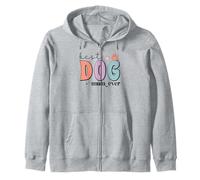 Best Dog Mummy In The World Ever Cute Paw Groovy Dog Mum Zip Hoodie