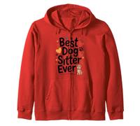 Best Dog Sitter Ever Funny Pet Care Men Women Pet Sitter Zip Hoodie